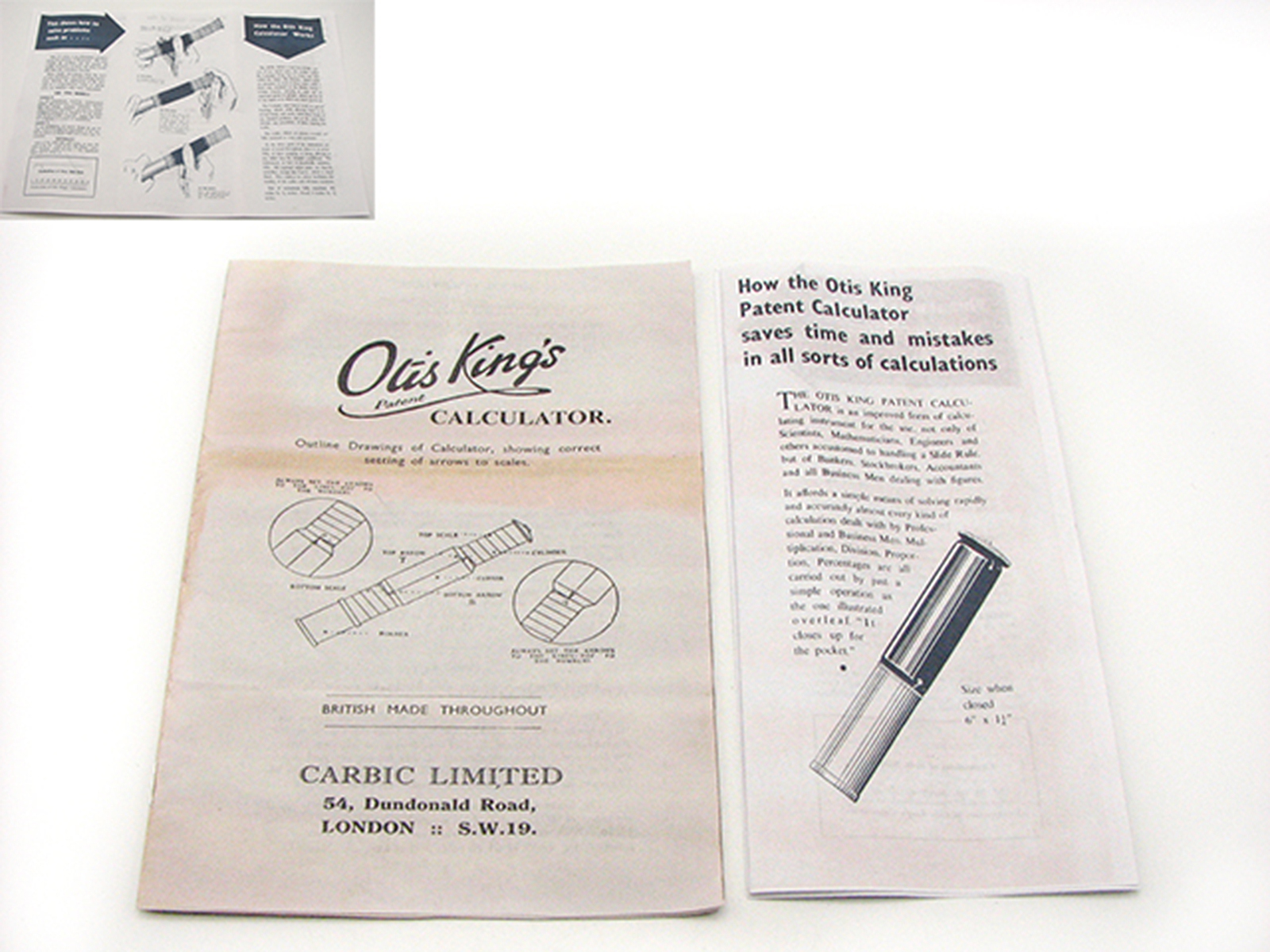 Vintage Otis King model L cylindrical slide rule calculators
